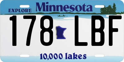 MN license plate 178LBF