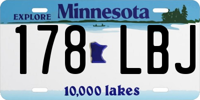 MN license plate 178LBJ