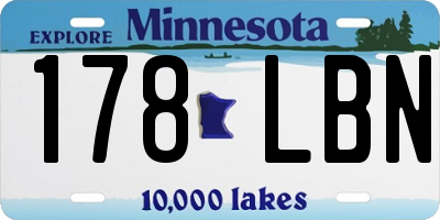 MN license plate 178LBN