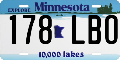 MN license plate 178LBO