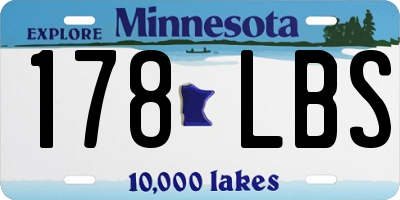 MN license plate 178LBS