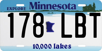 MN license plate 178LBT