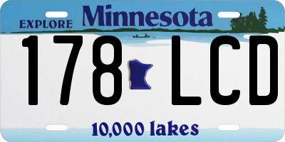 MN license plate 178LCD