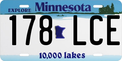 MN license plate 178LCE