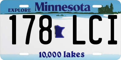 MN license plate 178LCI