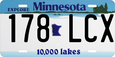 MN license plate 178LCX