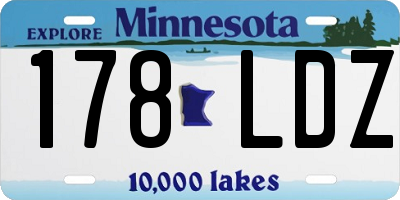 MN license plate 178LDZ