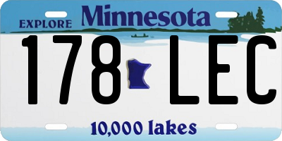 MN license plate 178LEC
