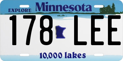 MN license plate 178LEE