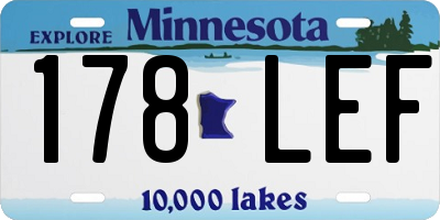 MN license plate 178LEF