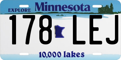 MN license plate 178LEJ