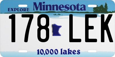 MN license plate 178LEK