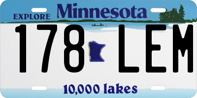 MN license plate 178LEM