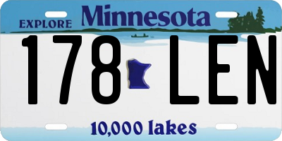MN license plate 178LEN