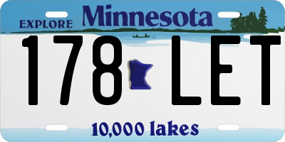 MN license plate 178LET