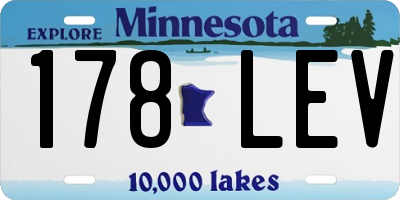 MN license plate 178LEV
