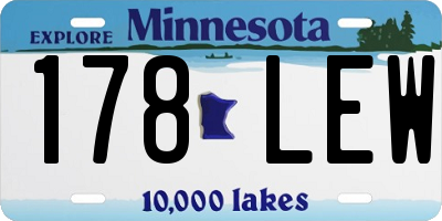 MN license plate 178LEW