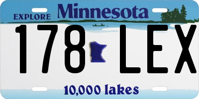MN license plate 178LEX