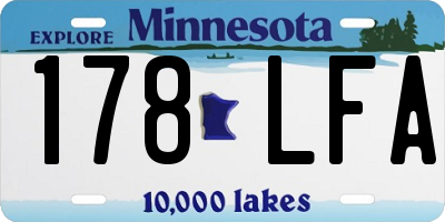 MN license plate 178LFA