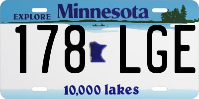 MN license plate 178LGE