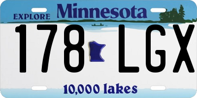 MN license plate 178LGX