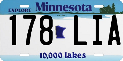 MN license plate 178LIA