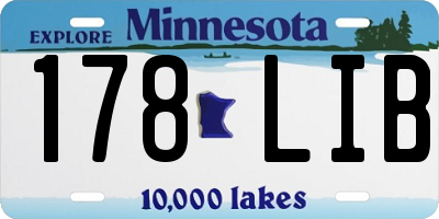 MN license plate 178LIB