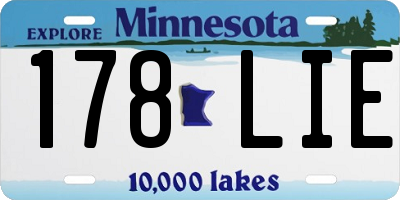 MN license plate 178LIE