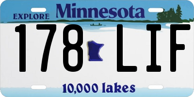 MN license plate 178LIF