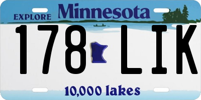 MN license plate 178LIK