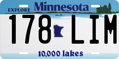 MN license plate 178LIM