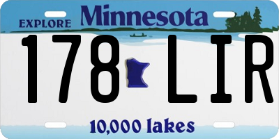MN license plate 178LIR