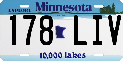 MN license plate 178LIV