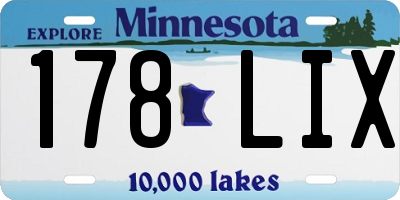 MN license plate 178LIX