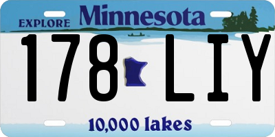 MN license plate 178LIY