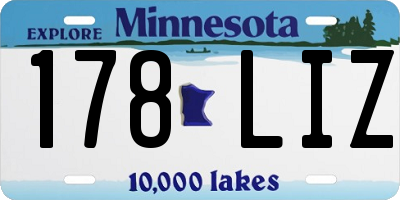 MN license plate 178LIZ