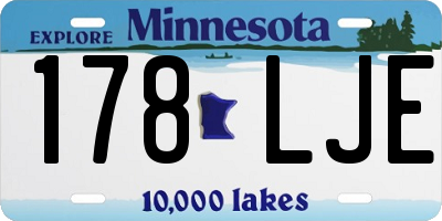 MN license plate 178LJE