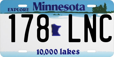 MN license plate 178LNC