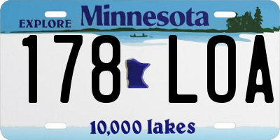 MN license plate 178LOA