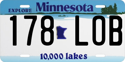MN license plate 178LOB