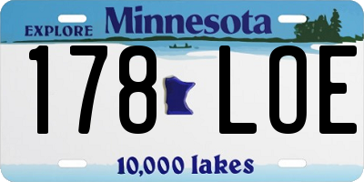 MN license plate 178LOE