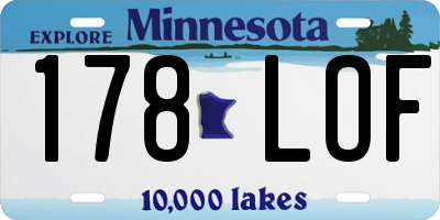 MN license plate 178LOF