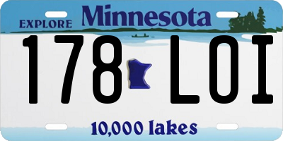 MN license plate 178LOI