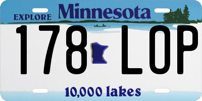 MN license plate 178LOP