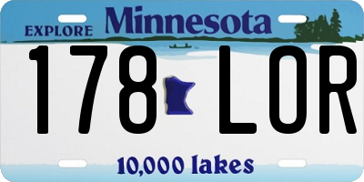 MN license plate 178LOR