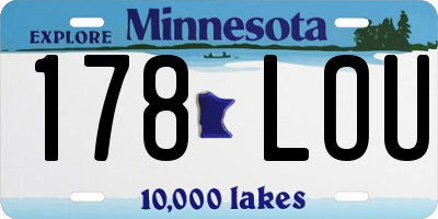 MN license plate 178LOU