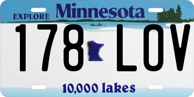 MN license plate 178LOV