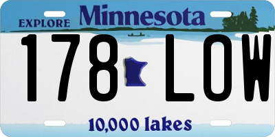 MN license plate 178LOW