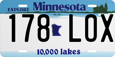 MN license plate 178LOX