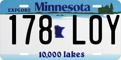 MN license plate 178LOY